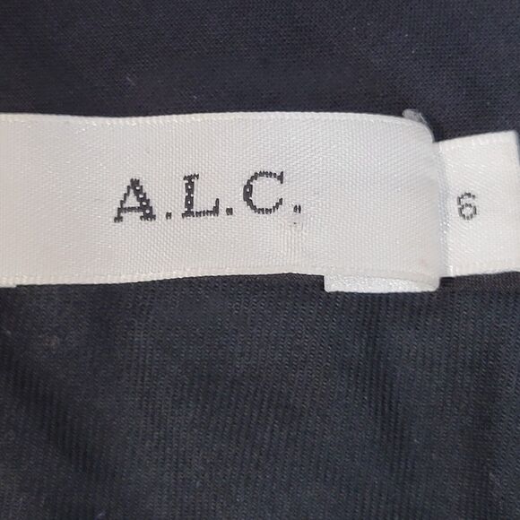 A.L.C. Pants Size 6 Black Lace Straight Leg Cropped High Rise Cotton Semi-Sheer - Picture 6 of 11